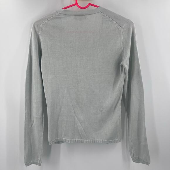 Magaschoni Silk Cardigan Size Small Sweater Classic Light Green Designer Luxury - Picture 2 of 14